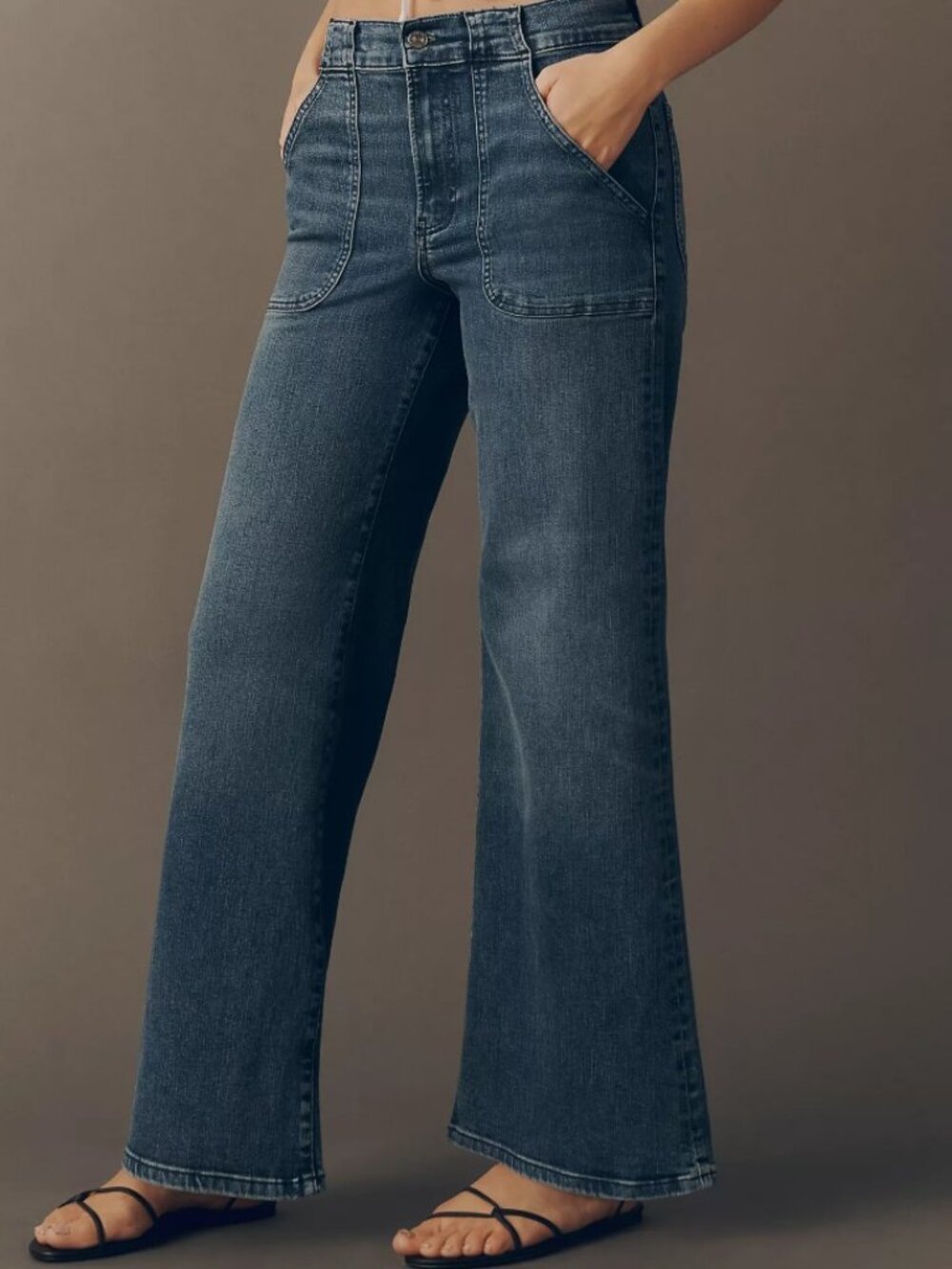 FRAME Modern Pocket High-Rise Wide-Leg Jeans